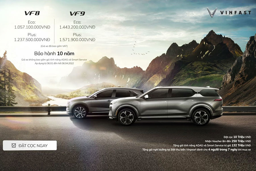 Đặt cọc xe ô tô điện VF 8 & VF 9 | VinFast An Giang