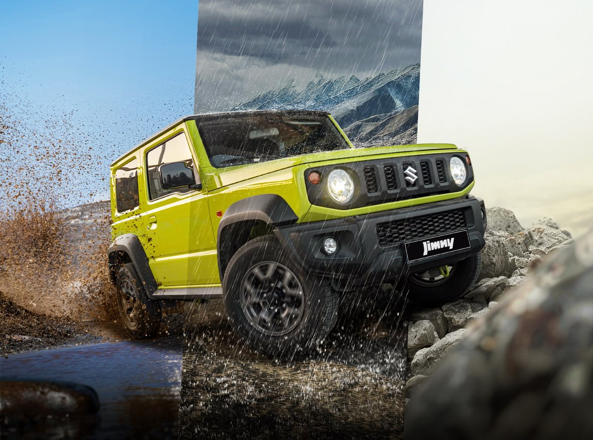 Suzuki Jimny vượt suối, nước bắn tung tóe