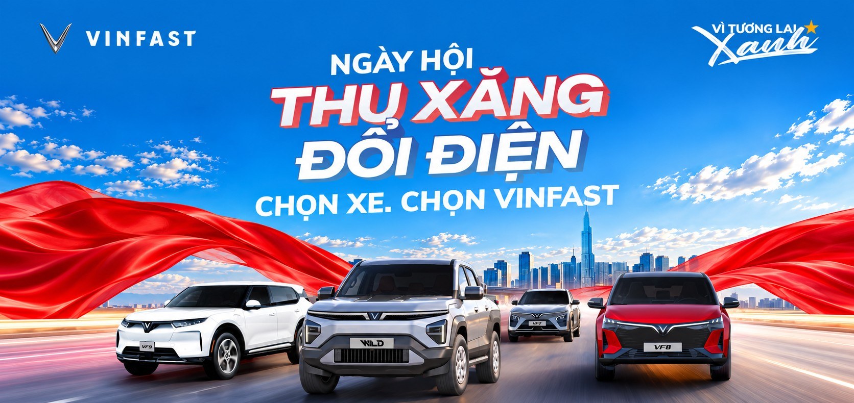 Ngày hội Thu xăng đổi điện – Chọn xe chọn VinFast cùng các mẫu ô tô điện VinFast
